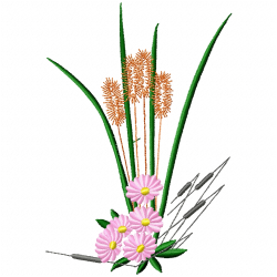 Flowers And Tree Embroidery Design 12